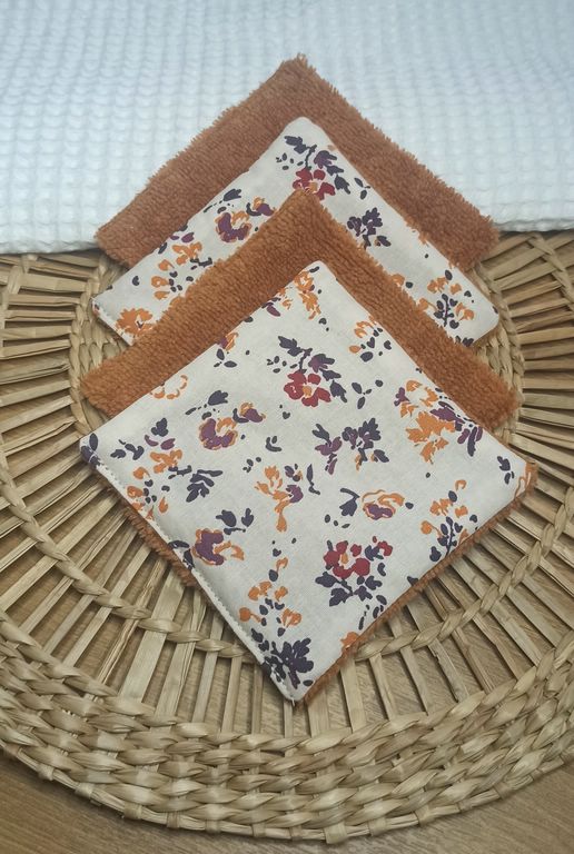 Lingettes Lavables Démaquillantes "Automne Bohème"