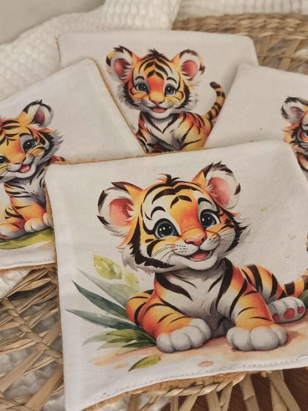 Lingettes lavables Tigres