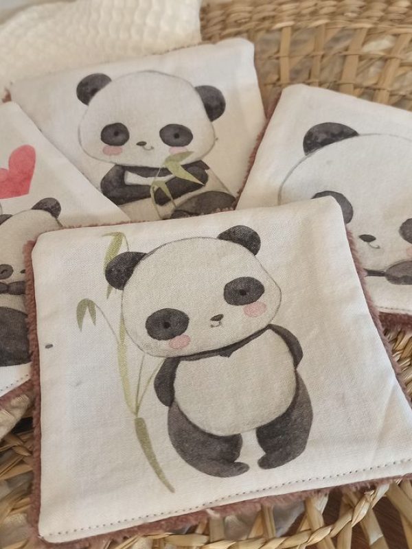 Lingettes lavables Panda