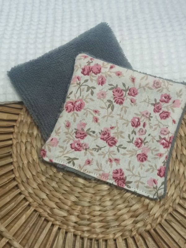 Lot de 4 Lingettes Lavables Démaquillantes "Douceur Florale"